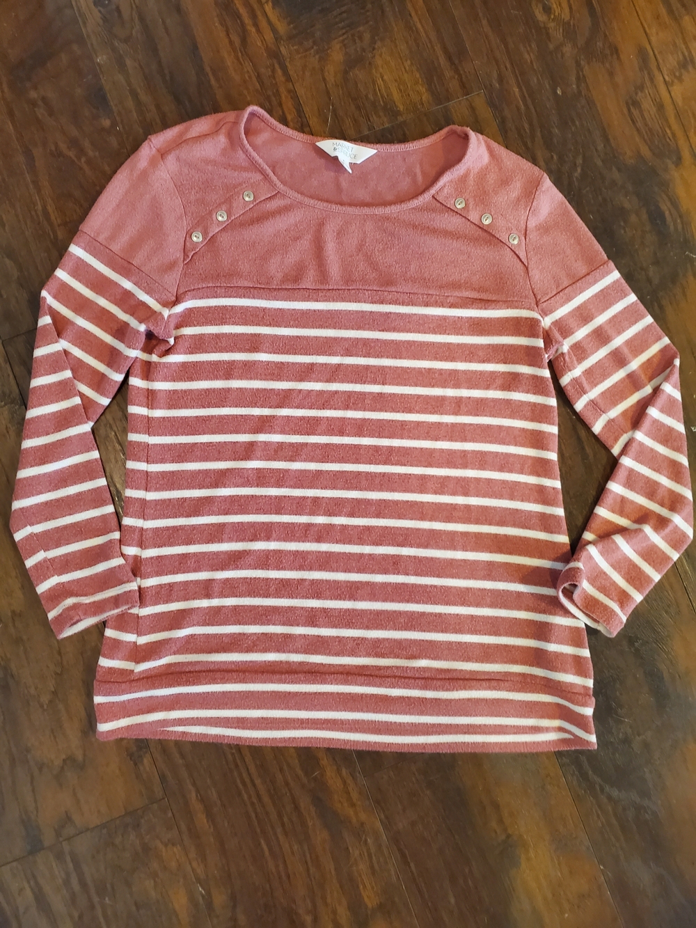 🌻 3/$20 Deal!! Market & Spruce Pink and White Striped Knit Sweater